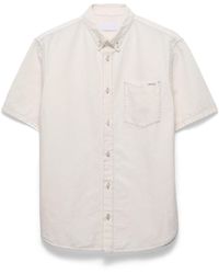 Prada - Short-Sleeved Chambray Shirt, Ecru - Lyst
