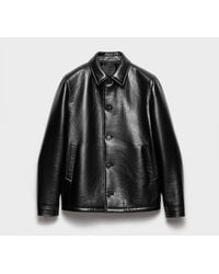 Prada - Nappa Leather Caban Jacket - Lyst