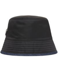 Prada - Re-Nylon And Denim Bucket Hat - Lyst