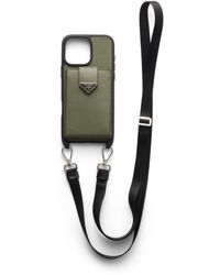 Prada - Coque Pour Iphone 16 Pro Max En Cuir Saffiano, Homme - Lyst