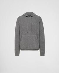 Prada - Felpa Con Cappuccio - Lyst