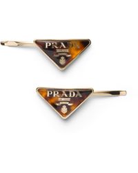 Prada - Haarspangen Mit Logo-Gravur - Lyst