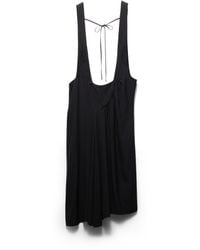 Prada - Satin Sablé Dress With Suspenders - Lyst