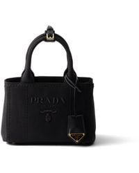 Prada - Jardinière Mini Cotton Canvas Handbag - Lyst