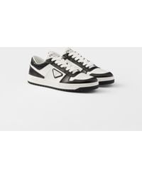 Prada - Downtown Brand-Plaque Leather Low-Top Trainers - Lyst