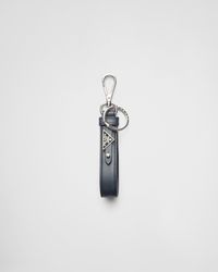 Prada - Customized Saffiano Leather Keychain - Lyst