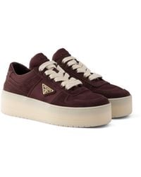 Prada - Downtown Bold Re-Nylon And Suede Sneakers - Lyst
