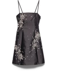 Prada - Crystal-Embellished Mini Dress - Lyst