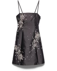 Prada - Crystal-Embellished Mini Dress - Lyst
