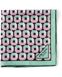 Prada - Printed Silk Twill Scarf 55 - Lyst