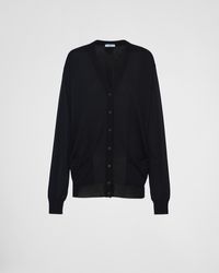 Prada - Strickjacke Aus Superfine-Wool - Lyst