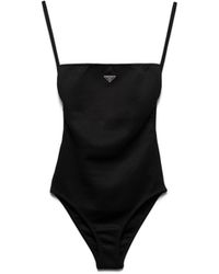 Prada - Interlock Knit One-Piece Swimsuit - Lyst