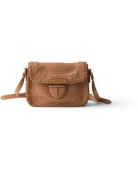 Prada - Woven Leather Mini Shoulder Bag - Lyst
