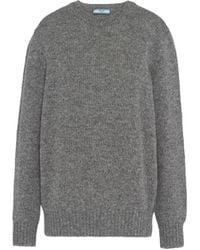 Prada - Jersey De Lana Y Cachemir Con Cuello Redondo, Mujer, Talla - Lyst