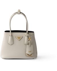 Prada - Double Saffiano Leather Mini-Bag - Lyst