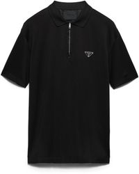 Prada - Polo De Piqué Con Detalles De Re-Nylon, Hombre, Talla - Lyst