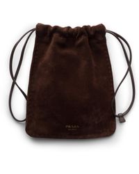 Prada - Suede Smartphone Pouch - Lyst