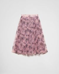 Prada - Printed Nylonette Skirt - Lyst