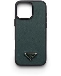 Prada - Coque Pour Iphone 16 Pro Max En Cuir Saffiano, Homme - Lyst