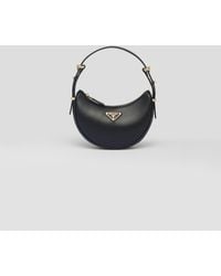 Prada - Arqué Leather Mini Shoulder Bag - Lyst