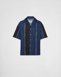 Prada - Double Match Striped Denim Shirt - Lyst