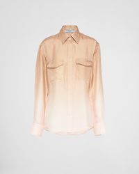 Prada - Printed Gradient Twill Shirt - Lyst