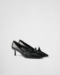 Prada - Two-Tone Brushed Leather Pumps - Lyst