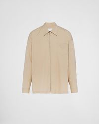 Prada - Cotton Shirt With Zipper - Lyst