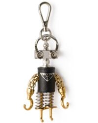 Prada - Robot Saffiano Leather Keychain Charm - Lyst