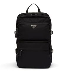 Prada - Mochila De Re-Nylon Y Piel Saffiano, Hombre - Lyst