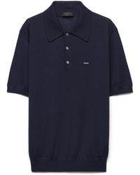 Prada - Superfine Wool Polo Shirt - Lyst