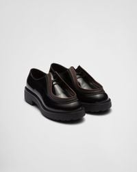 Prada - Opaque Brushed-leather Lace-up Shoes - Lyst