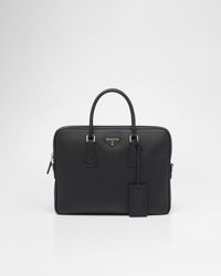 Prada - Saffiano Leather Work Bag - Lyst