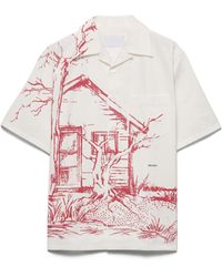 Prada - Printed Cotton Bowling Shirt - Lyst