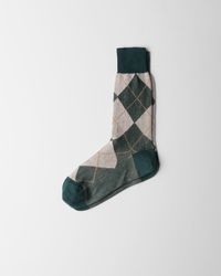 Prada - Argyle Cotton Ankle Socks - Lyst