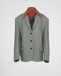 Prada - Single-breasted Nappa Leather Jacket - Lyst
