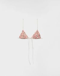Prada - Floral Print Georgette Bra - Lyst