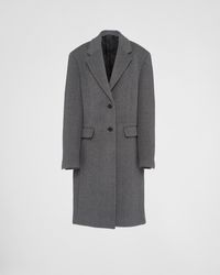 Prada - Velour Wool Cashmere Coat - Lyst