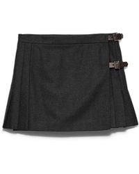 Prada - Minifalda De Re-Wool, Mujer, Talla - Lyst