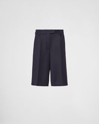 Prada - Gabardine Bermuda Shorts - Lyst