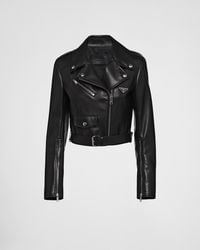 Prada - Leather Biker Jacket - Lyst