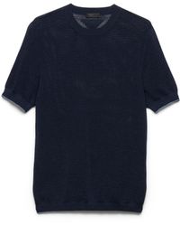 Prada - Silk And Cotton Crew-Neck Sweater - Lyst