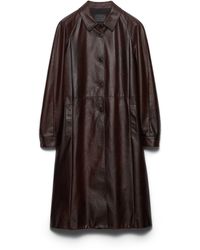 Prada - Leather Coat - Lyst