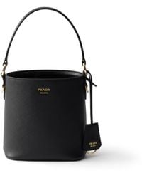 Prada - Saffiano Leather Mini Bucket Bag - Lyst