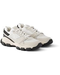 Prada - Mesh Fabric And Suede Sneakers - Lyst