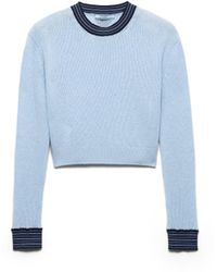 Prada - Pull À Col Rond En Cachemire, Femme, Taille - Lyst