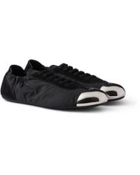 Prada - Zapatillas Collapse De Re-Nylon Y Ante Con Puntera De Metal - Lyst