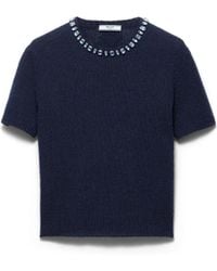 Prada - Pull À Col Rond En Laine Et Cachemire, Femme, Taille - Lyst