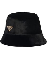 Prada - Cappello Bucket Con Logo A Triangolo - Lyst