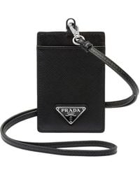 Prada - Saffiano Leather Badge Holder - Lyst